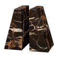 Marble Crafter Marble Crafter BE20-BG Zeus Bookends; Black & Gold Marble BE20-BG